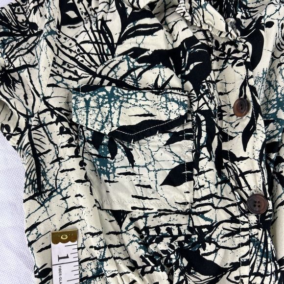 Urban Outfitters Small Button Down Crop Top Nylon Beige Black Halter - Picture 11 of 11